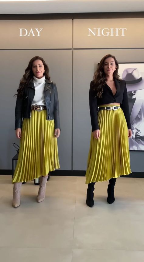 Midi Pleaded Skirt Outfits, Pleaded Skirt Fall Outfits, Pleaded Skirt Winter Outfit, Pleated Skirt Outfit Classy, Winter Pleated Skirt Outfit, Pleated Dress Outfit Classy, Yellow Pleated Skirt Outfit, Pleated Skirt Outfit Fall, Pleated Maxi Skirt Outfit