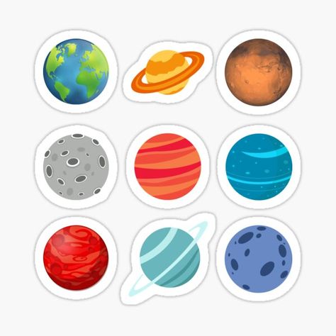 Redbubble @yungsnake --- #planets #planet #space #universe #galaxy #illustration #art #cute #pack #stickerpack #bundle #bundles #collection #collections #positivity #goodvibes #travel #adventure #laptop #package #colorful Stiker Planet, Galaxy Illustration Art, Solar System Stickers, Illustration Art Cute, Galaxy Illustration, Planet Crafts, Solar System For Kids, Power Ranger Birthday, Planet Drawing