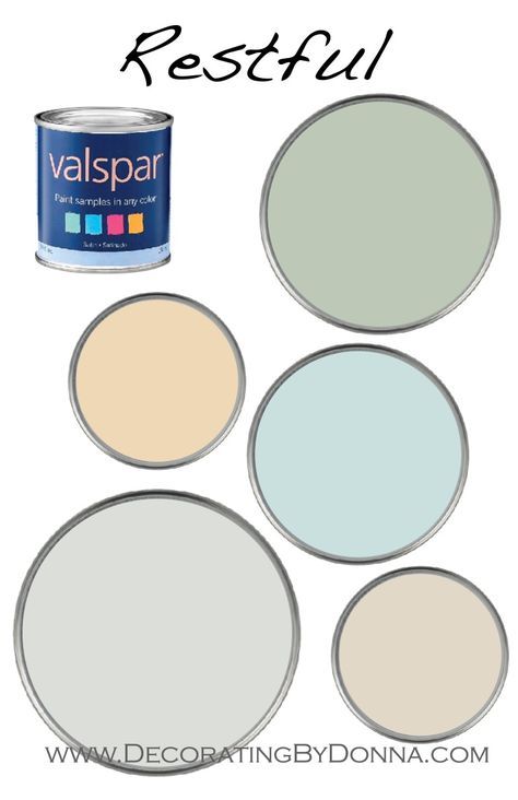 The Best Valspar Restful Colors For Your Home | Decorating by Donna • The Colorful Clairvoyant Paint Color Schemes Valspar, Valspar Office Paint Colors, Farmhouse Paint Colors Valspar, Valspar Color Palette For Home, Valspar Gravity Paint Color Schemes, Valspar Beach Paint Colors, Valspar Coastal Paint Colors, Valspar Brown Paint Colors, Valspar Paint Colors Neutral Bedroom