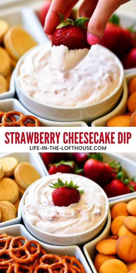 Strawberry Fruit Dips, Strawberry Cheesecake Dip, Cheesecake Dip Recipe, Life In The Lofthouse, Sweet Dip, Fruit Dips, Fruit Dips Recipes, Dessert Dip, Cheesecake Dip