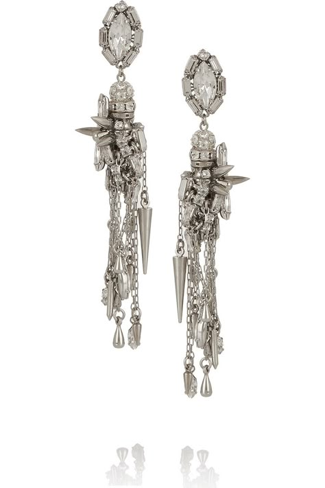 ERICKSON BEAMON The Shining silver-plated Swarovski crystal earrings Erickson Beamon, Swarovski Crystal Earrings, The Shining, Shiny Things, S Name, My Personal Style, All That Glitters, Crystal Earrings, Swarovski Crystal