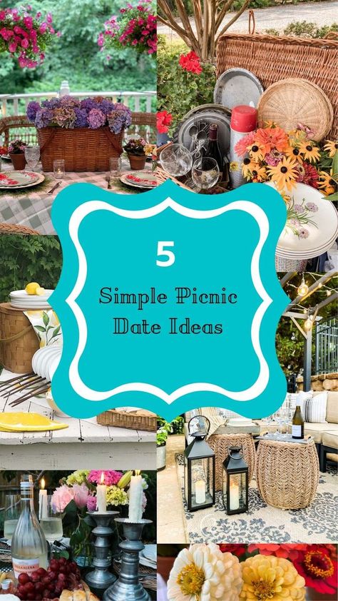 Simple Picnic Date, Picnic Decorations Ideas Simple, Chic Picnic Party, Picnic Basket Centerpiece, Picnic Date With Friends, Picnic Date Ideas, Picnic Table Decor, Simple Picnic, Planning A Picnic