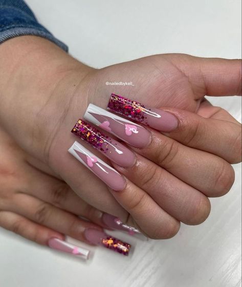 SPRING NAILS 2023| 2023 NAILS TRENDS | SPRING NAIL ART GEL Valentines Tapered Square Nails, Clear Acrylic Nails Valentines, Curved Valentine Nails, Pink And Red Valentine Nails, Valentines Day Nails Long, Valentines Day Nails Acrylic Coffin, Nails Trends Spring, Valentines Day Nails Baddie, Long Valentines Day Nails