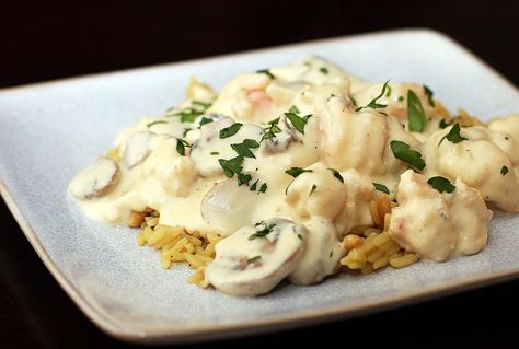 This is a top-rated recipe for shrimp Newburg with a rich, creamy sauce. Serve this delicious shrimp on rice, puff pastry shells, or toast points. Seafood Newburg Recipe, Shrimp Newburg, Seafood Newburg, Puff Pastry Shells, Boys Food, Seafood Bisque, Creamy Shrimp, Recipes Seafood, Shrimp Dishes