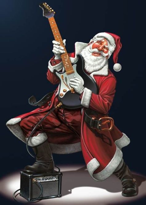 Have a Rockin' Christmas! - Gallery Scary Christmas, Bad Santa, Santa Art, Creepy Christmas, Dark Christmas, Christmas Artwork, Christmas Rock, Merry Christmas Images, Christmas Cartoons