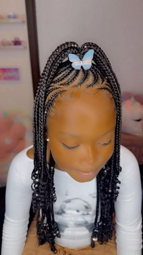 Makayla ✨. Love this look ! Simple yet PRETTY 😍 📚 Half up half down EXTENSIONS • • • • • • • • miramarhairstylist #miramarbraider ##miramarkidbraider #browardbraider #browardkidsbraids #browardbraids #browardhairbraider #miamihairstylist #miamikidbraider #miamibraids #miamikidhairbraider #pompanokidsbraider #pompanobraider #kidfriendlystyles #kidfriendlybraids | preciiouskids | Ashanti · Happy Children Ghana Weaving Hairstyles, Half Up Half Down Braided Hairstyles Kid, Half Up Down Braided Hairstyles Kids, Kids Half Up Half Down Braids, Simple Cornrows For Kids, Kid Braids Hairstyles, Cornrows For Kids Black Children Hair, Braids With Beads For Girls Kids, Half Up Half Down Braids Kids