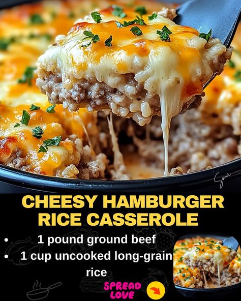 Cheesy Hamburger Rice Casserole Cheesy Ranch Ground Beef And Rice, Hamburg Rice Recipes, Rice Beef Casserole, Beef And Rice Slow Cooker Recipes, White Rice And Ground Beef Recipes, Cheesy Ground Beef Rice Casserole, Hamburger Rice Crockpot Recipes, Hamburger Helper Rice Recipes, Hamburger Rice Cheese Recipes