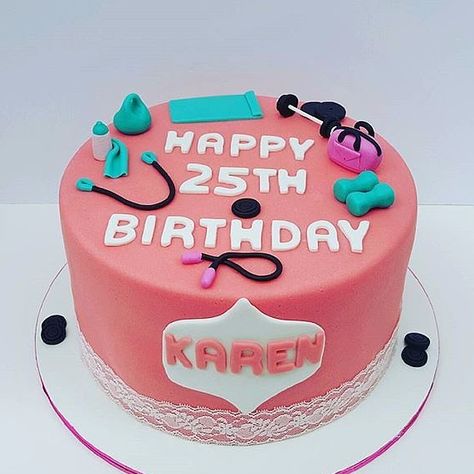 Gym Cakes For Women, Teacher Birthday Cake, 18th Birthday Cake For Girls, Fitness Cake, Gym Cake, Cake For Boyfriend, Unique Birthday Cakes, 21st Birthday Cakes, 18th Birthday Cake