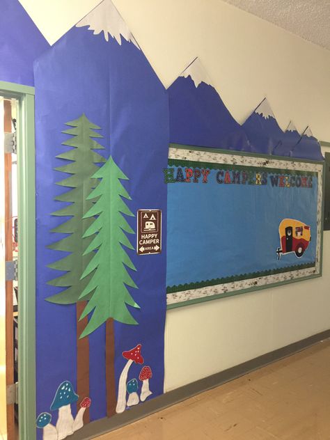 National Park Classroom, Camping Vbs, Woodland Classroom, Camp Vbs, Library Project, Library Display Ideas, Library Display, 26 January, Adventure Theme