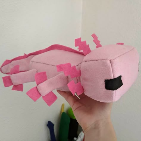 Plushie Free Pattern, Axolotl Oc, Minecraft Axolotl, Axolotl Cute, Minecraft Toys, Minecraft Pictures, Animal Sewing Patterns, Plushie Patterns, Bear With Me