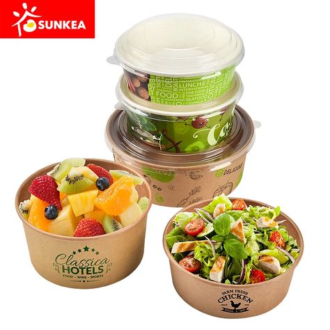 Food Delivery Packaging, Salad Packaging, Salad Shop, Salad Box, Resep Smoothie, Paper Bowl, Food Box Packaging, Resep Salad, Fruit Packaging