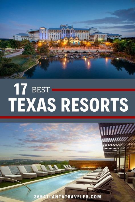 The Lone Star State has a little bit of everything for all travelers -- including some amazingly beautiful resorts. With water parks, spas, awesome guest rooms, delicious restaurants, golf and more, these resorts in Texas are worth visiting. Resorts In Texas, Texas Resorts, Texas Vacation Spots, Texas Day Trips, Texas Travel Guide, Southwest Travel, Things To Do In Texas, Beautiful Resorts, Texas Vacations