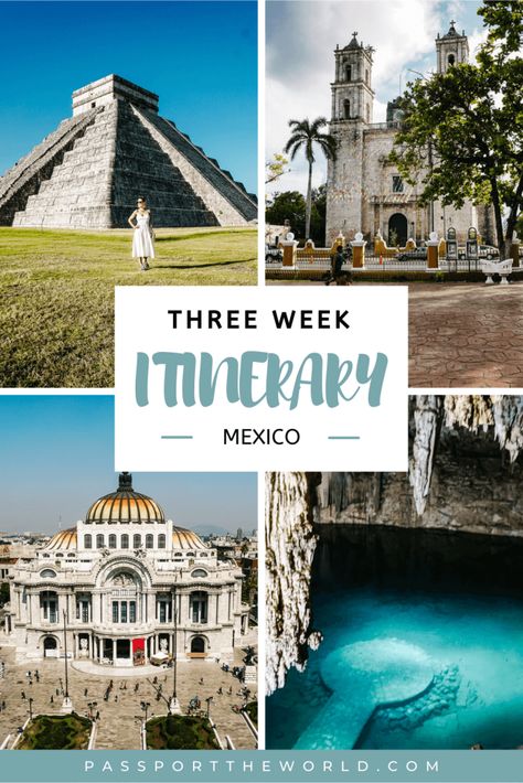 Mexico itinerary 3 weeks | the best tips and destination for your trip! Mexico City Travel Guide, Mexico Itinerary, Mexico City Travel, Mexico Travel Guides, Mexico Travel Destinations, Guatemala Travel, Itinerary Ideas, Mexico Trip, Yucatan Mexico