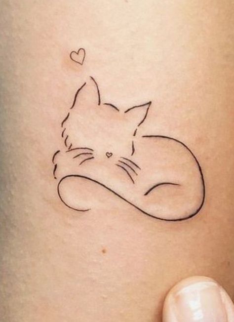 Cute Cat Tattoos For Women, Cat Tattoos With Flowers, Cat Related Tattoos, Cute Animal Tattoos For Women, Cat Nose Print Tattoo, Cute Small Cat Tattoos, Cat Tattoo Finger, Best Friend Cat Tattoos, Fun Little Tattoos