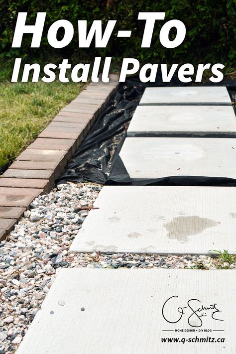 Thinking about adding to your landscaping this year? Today I'm going to explain how to install pavers in case you wanted a similar look at your house. Rocks Between Pavers, How To Lay Paving Stones, How To Make A Pathway Diy, How To Do Pavers Walkways, Setting Pavers Diy, Large Paver Pathway, Install Pavers Over Dirt, How To Install Stepping Stones, How To Install Pavers Walkways