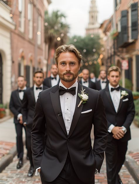 Step into the world of timeless elegance with Suitcentury.com. Our exclusive collection of suits and tuxedos is designed to make you stand out. Shop now for the perfect fit for every event.🕴️💼 #SuitCentury #MensFashion #TailoredSuits #FormalWear #DapperStyle #SuitAndTie #SharpDressing #WeddingSuits #GroomStyle #BusinessAttire #ClassyMen #LuxuryMenswear #ElegantAttire #FashionForMen #ModernGentleman #StyleEssentials #SuitUp #BestDressed #ClassicStyle #LuxuryFashion #OnlineShopping #SuitStyle Tuxedo Ideas For Wedding, Black Suit And Bow Tie Wedding, Black Tie Wedding Suit Groom, Classic Groom Suit Black Tuxedos, Thomas Shelby Tuxedo, Groom Outfit Black Suit, Black Tux For Wedding, Black Tuxedo Men Wedding, Groom Tails Wedding