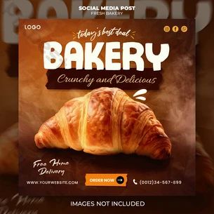 Delicious Bakery Menu Social Media Post Croissant#pikbest# Bakery Social Media Post, Croissant Png, Bakery Social Media, Bakery Menu, Bakery Logo, Pastry Shop, Creative Ads, Psd Free Download, Post Design