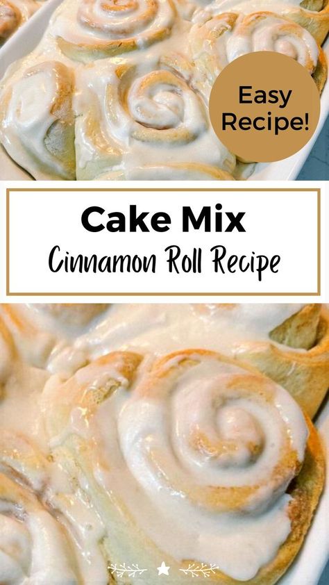 Cake Mix Cinnamon Rolls, Cinnamon Roll Bake, Cinnamon Roll Cake, Cinnamon Rolls Homemade, Easy Cinnamon, Cinnamon Rolls Recipe, Roll Recipe, Sweet Rolls, Breads And Rolls