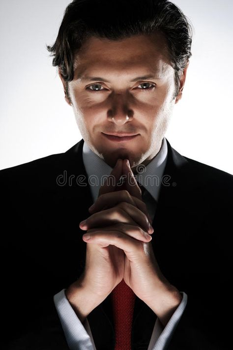 Evil business portrait. Evil looking businessman clasps his hands under his chin #Sponsored , #Paid, #paid, #business, #hands, #chin, #portrait Hands Under Chin Pose Drawing, Hands Under Chin Pose, Powder Puff Girls, Suit Drawing, Evil Person, Hand Drawing Reference, Goofy Pictures, Business Portrait, Male Poses