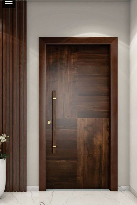 Engineered veneer dark door design Luxury Window Design, Veneer Door Design, Indian Main Door Designs, Latest Door Designs, Entry Door Designs, Main Doors, House Front Door Design, House Window Design, House Main Door