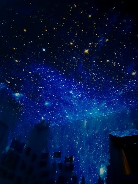 Prom Themes Starry Night, Prom Theme Decorations, Under The Stars Decorations, Sweet Sixteen Themes, Starry Night Prom, Star Themed Wedding, Night To Shine, Blue Sweet 16, 8th Grade Dance