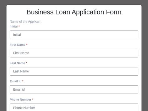 Apply for a business loan seamlessly with our customizable form template! Enter your business details, specify loan requirements, and submit your application effortlessly, no coding required. Secure funding for your business with FormNX!

#FormBuilder #OnlineForms #FormTemplates #FreeFormTemplates #BusinessLoanApplication #SmallBusinessFinance #LoanApplication #Entrepreneurship #FormNX Loan Format For Yahoo, Loan Application Form, Employee Performance Review, Online Registration Form, Data Form, Small Business Finance, Loan Company, Business Loan, Form Builder