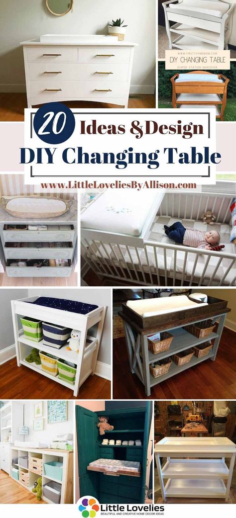 A changing table or changing pad is an elevated platform that allows for easy changing of a baby’s diapers. The right kind of changing table should put you at a comfortable height for all things diaper related, whilst also having compartments to hold the necessary supplies at close reach to you and in an organized manner. While some may argue thata changing table is not an absolute necessity, it makes the chore of #ChangingTable Cute Changing Table Ideas, Changing Table For Baby, Alternative Changing Table Ideas, Creative Changing Table Ideas, Changing Table Toy Storage, Repurposed Changing Table Ideas, Diy Changing Station, Diy Changing Table Ideas, Changing Table Storage Ideas