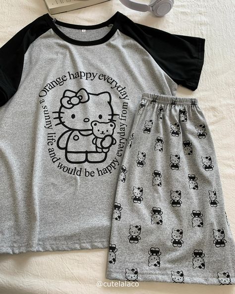 HK Summer Pajamas Set now available in cutelalaco.com. Search ‘SY1516’ to find it, Link in bio. Follow @cutelalacoshop for more cute items! #hellokitty #hellokittylover #hellokittyfan #pajamas #couplelove Hello Kitty Summer, Hello Kitty Design, Summer Pajama Set, Cute Items, Kitty Clothes, Cute Pajama Sets, Pajama Outfits, Summer Pajamas, Everyday Fashion Outfits