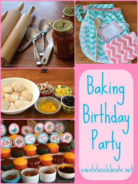 Baking Birthday Party Ideas - events to CELEBRATE! Cupcake Wars Party, Kids Baking Party, Baking Party Ideas, Baking Birthday Party, Kids Cooking Party, Baking Birthday Parties, Cooking Party, Birthday Baking, Chef Party