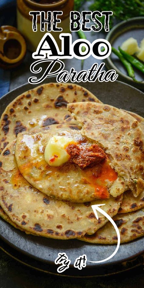 Aloo Paratha Recipe, Stuffed Flatbread, Popular Breakfast Recipes, Aloo Paratha, Potato Filling, Indian Breads, Paratha Recipe, Spicy Snacks Recipes, Paratha Recipes