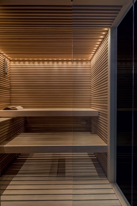 Spa Wood Design, Dry Sauna Design, Wellness Sauna Spa, Modern Sauna Design, Sauna Design Modern, Residential Sauna, Small Sauna Ideas, Sauna Design Interior, Interior Sauna