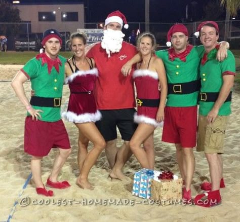 Coolest 1000+ Homemade Costumes You Can Make! Christmas In July Costume Ideas, Christmas In July Party Ideas Outfits, Christmas In July Outfit Ideas, Christmas In July Outfit, Diy Christmas Costumes, Spirit Weeks, Diy Christmas Outfit, Elf Costumes, July Outfit Ideas