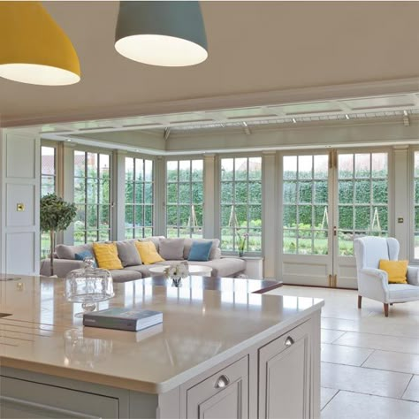 Glazed Extension, Orangery Extension Kitchen, Kitchen Orangery, Kitchen Conservatory, Orangery Extension, Extension Kitchen, Conservatory Kitchen, Open Plan Kitchen Dining Living, Open Plan Kitchen Diner