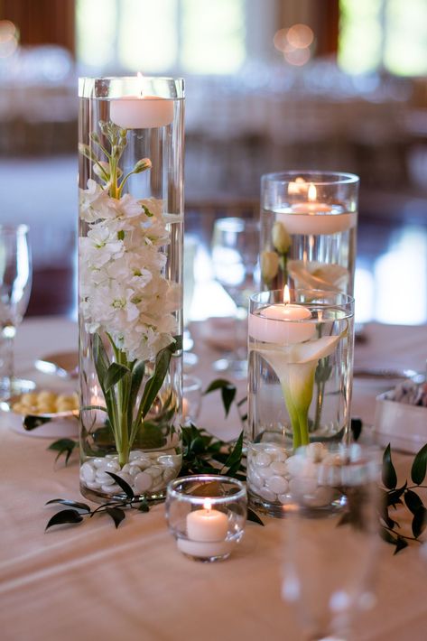 Flowers In Floating Candles, Floating Wedding Candles, Floating Candles With Flowers, Floating Candles And Flowers, Submerged Flower Centerpiece, Submerged Flowers, Floating Flower Candles, Wedding Installations, Floating Candle Centerpieces Wedding