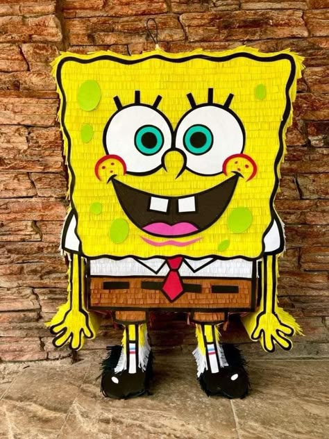 Sponge Bob Pinata, Spongebob Pinata, Spongebob Birthday Party Decorations, Birthday Pinata, Spongebob Birthday Party, Mermaid Theme Birthday Party, Spongebob Party, Spongebob Square, Piñata Ideas