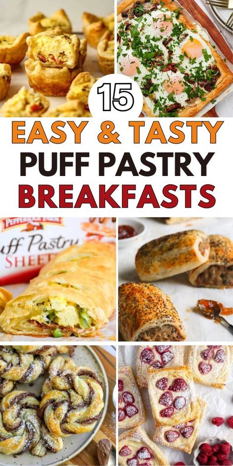 Easy Puff Pastry Recipes for Breakfast Puff Pastry Breakfast Recipes Bacon Egg, Pastry Puff Recipes, Easy Puff Pastry Recipes, Puff Pastry Dinner, Breakfast Puff Pastry, Easy Puff Pastry Desserts, Puff Recipes, Recipes Using Puff Pastry, Puff Pastry Recipes Appetizers