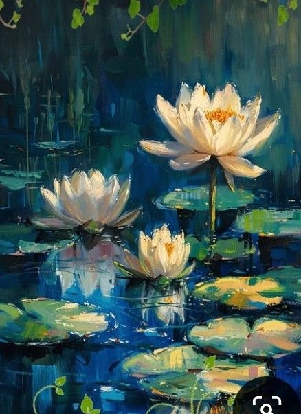 Water Lily Pond Drawing, Lotus Flower Painting Acrylics, Lotus Painting Acrylic, Waterlily Painting, Pond Watercolor, Water Lily Painting, Oil Flowers, Lilly Pond, Soft Pastel Painting