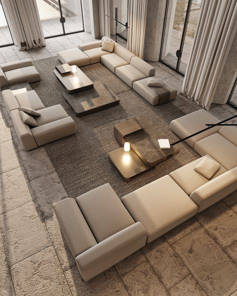 Large Living Room Layout, Big Living Room, Sofa Layout, Luxury Home Design, Living Room Furniture Layout, Luxury Furniture Living Room, Living Room Sofa Design, Livingroom Layout, Furniture Layout