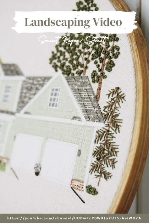 How To Embroider Your House, Embroidery House Portrait, How To Embroider A House, Embroidered House Portrait, Embroidery House Pattern, House Embroidery Pattern, Architectural Embroidery, Architecture Embroidery, Apron Embroidery