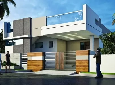 Single Floor Residence Elevation, Ground Floor Elevations, Home Front Elevation Design, Ground Floor House, Ground Floor Elevation, Home Front Elevation, Indian House Exterior Design, Small House Design Architecture, Single Floor House Design