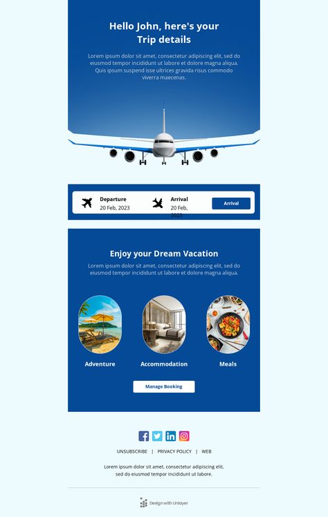 Trip Details email template Creative Emailer Design Ideas, Email Template Design Creative, Emailer Design Ideas, Mail Newsletter Design, Emailer Design Inspiration, Creative Mailer Design, Car Email Design, Travel Email Design, Creative Email Design