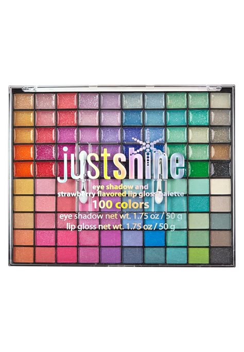 Just Shine 100 Piece Makeup Palette (original price, $14.90) available at #Justice Justice Makeup, Claire's Makeup, Shine Makeup, Justice Accessories, Makeup Kit For Kids, Alat Makeup, Unicorn Fashion, Lush Bath, Shop Justice