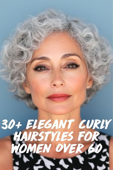 There is a way to rock short hair with tons of style! A Textured Short haircut adds volume and definition by giving you a cool and edgy look that’s effortlessly chic. Save this for your next curly hairstyle inspiration for women over 60! Short Curly Haircuts For Women Over 50 Grey Hair, Short Curly Hair Styles For Older Women, Short Curly Gray Hair Over 50, Curly Hair Older Women, Curly Gray Hair Over 50, Elegant Curly Hairstyles, Hair Styles For Girls, Hair Doos, Curly Cuts