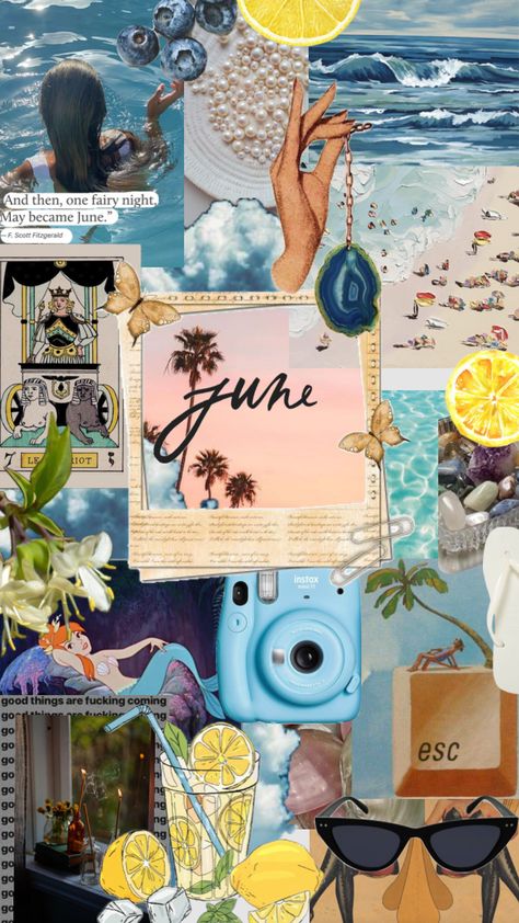 #wallpaper #june #aesthetic #visionboard #nature #beach June Moodboard Aesthetic, Last Day Of School Wallpaper, Spring Screen Savers Wallpapers, June Background Aesthetic, Monthly Aesthetic Wallpaper, June Wallpaper Iphone Backgrounds, May Collage Wallpaper, Aesthetic June Wallpaper, June Collage Wallpaper