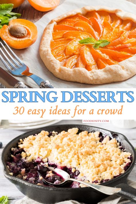 30 Spring Desserts For A Crowd - Foodiosity Spring Desserts For A Crowd, Green Tea Cheesecake, Spring Dessert Recipes, Spring Foods, Cherry Clafoutis, Spring Recipes Dessert, Desserts Thanksgiving, Lemon Blueberry Bread, Spring Dessert