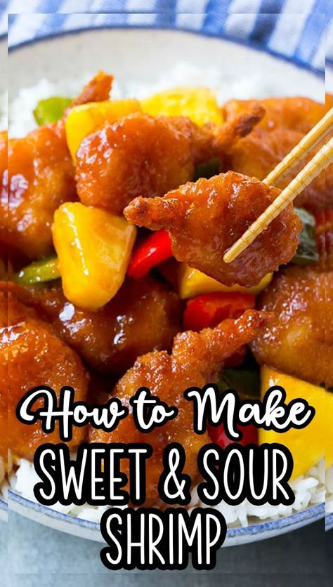 Sweet And Sour Shrimp Recipe, Sweet And Sour Fish Recipe, Eat With Chopsticks, Sweet And Sour Shrimp, Easy Coleslaw Recipe, Sweet And Sour Prawns, Homemade Sweet And Sour Sauce, Sweet N Sour Sauce Recipe, Recipe With Rice