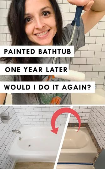 Painted Bathtub One Year Later Painted Bathtub, Diy Cedar Planter, Tub And Tile Paint, Bathtub Makeover, Painted Shower Tile, Tub Paint, Tub Refinishing, Porcelain Tub, Plastic Bathtub