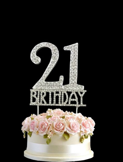 21 Birthday Cake Ideas Crystal Monogran Happy 21st Birthday Cake Topper Rhinestone Diamante - entitlementtrap.com 21birthday Cake, 21 Birthday Cake Ideas, Happy 21st Birthday Cake Topper, Kylie Jenner Birthday Cake, Happy 21st Birthday Cake, 21 Birthday Cake, 21st Birthday Cake For Girls, Cakes Decoration Ideas, 21st Birthday Cake Toppers