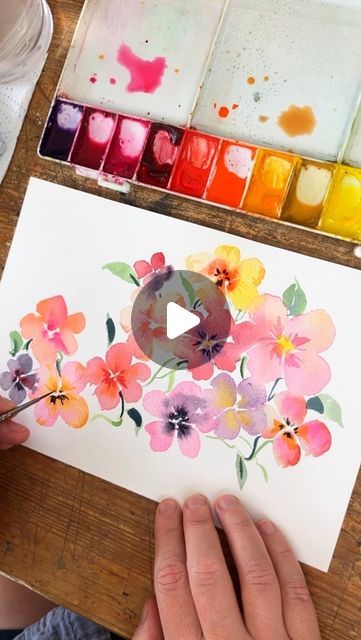 Harriet de Winton on Instagram: "Watercolour practise but make it pretty. Fill a page with Les fleurs and master the skill of how much water. Find the full tutorial on @youtube tonight! #watercolor #watercolour #harrietdewinton #dewintonpaperco #youtube #youtuber #youtubetutorial #learntopaint #watercolortutorial #flowerpainting #wetonwet #watercolourtechniques #watercolorforbeginners #easyflowerpainting" Easy Flower Painting, Watercolor Beginner, August 26, Watercolour Tutorials, Youtube Tutorials, Watercolor Techniques, Learn To Paint, Autumn Inspiration, Floral Watercolor