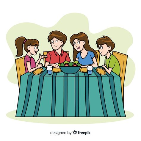 Family eating Free Vector Poster Making Family, Poster About Family Drawing, Family Poster Ideas, Family Bonding Drawing, Eating Together Drawing, Family Eating Together Drawing, Family Aesthetic Cartoon, Family Poster Drawing, Family Drawing Sketch